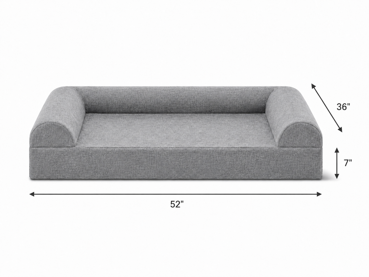 Three-Sided Sofa Orthopedic Support Bed – Grey