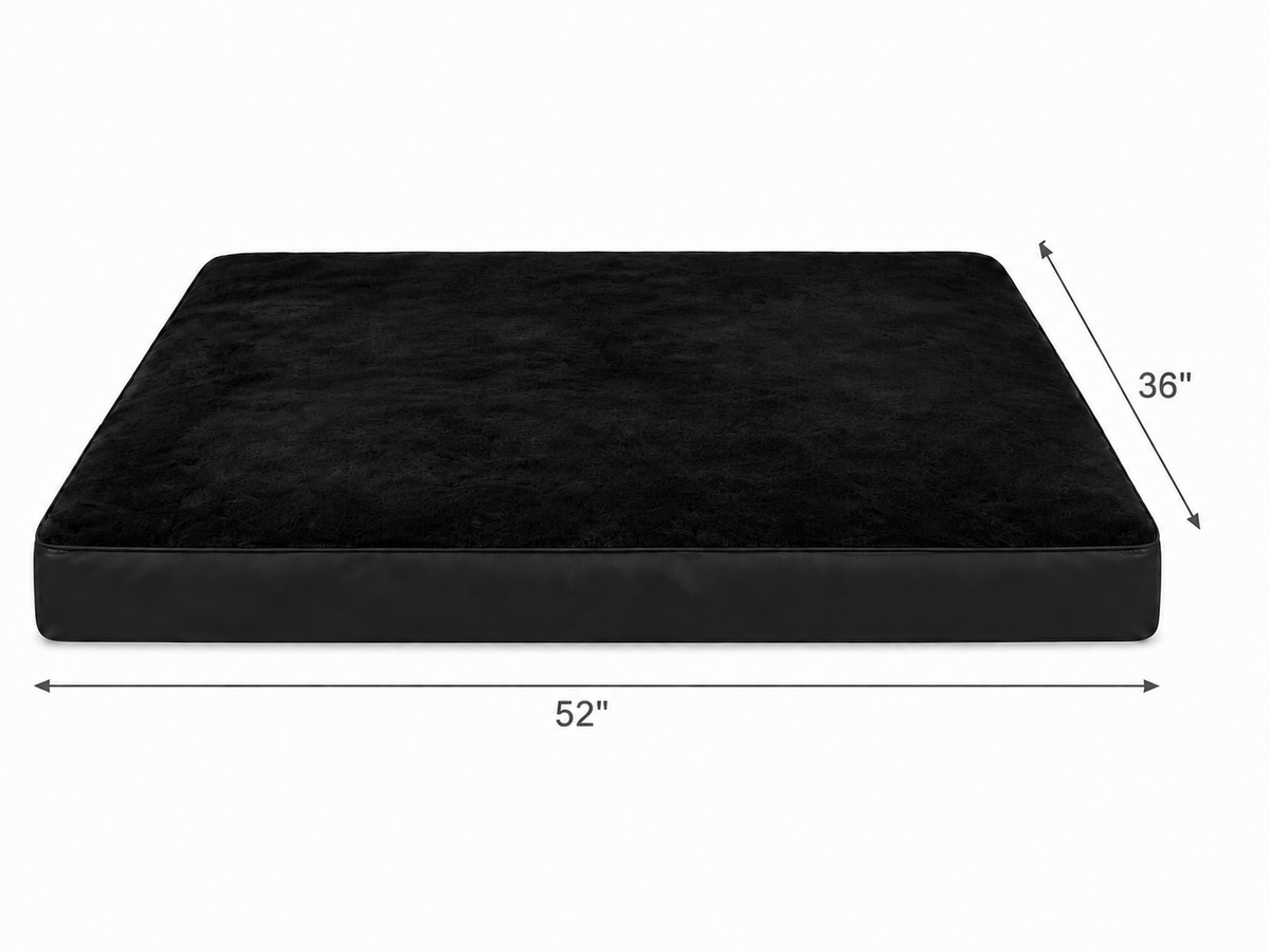 Black Plush Orthopedic Dog Crate Bed