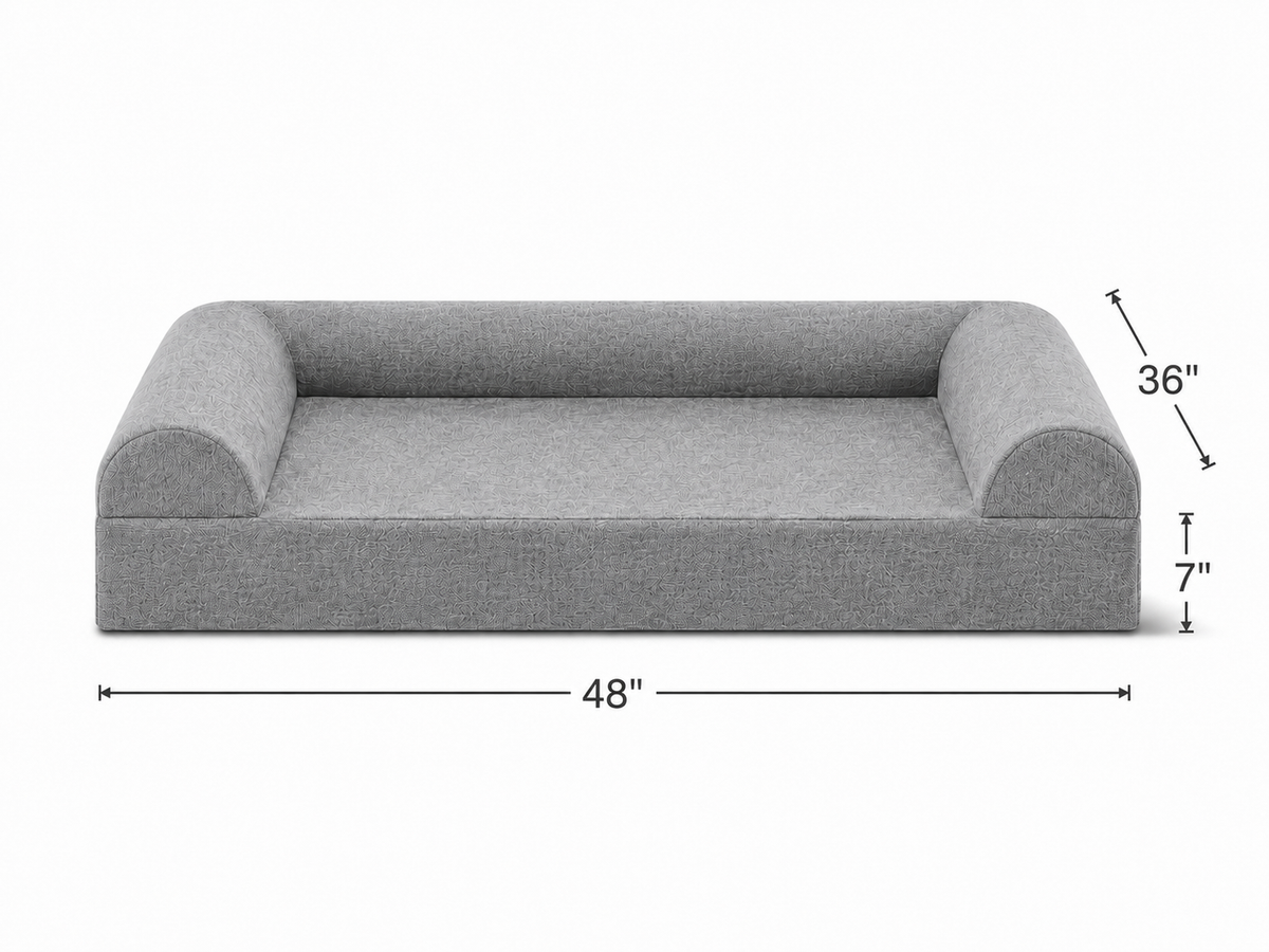 Three-Sided Sofa Orthopedic Support Bed – Grey