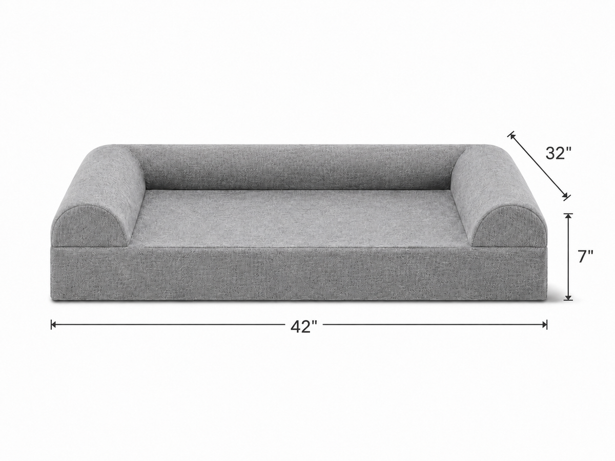 Three-Sided Sofa Orthopedic Support Bed – Grey
