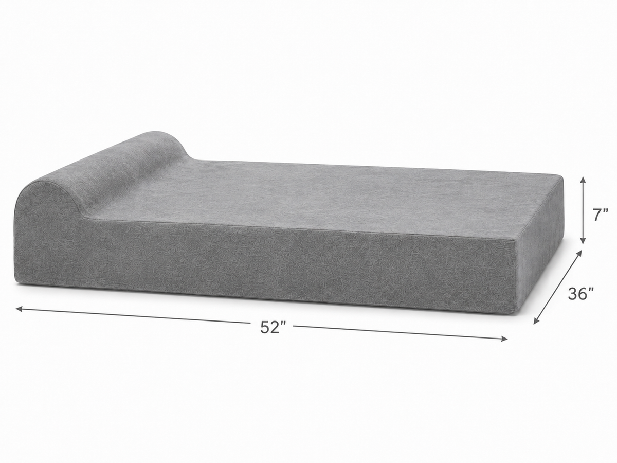 Headrest Orthopedic Support Bed – Grey