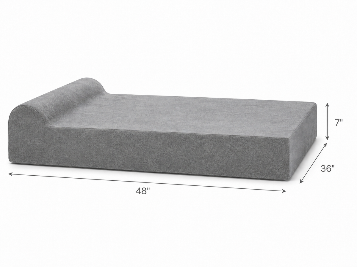 Headrest Orthopedic Support Bed – Grey