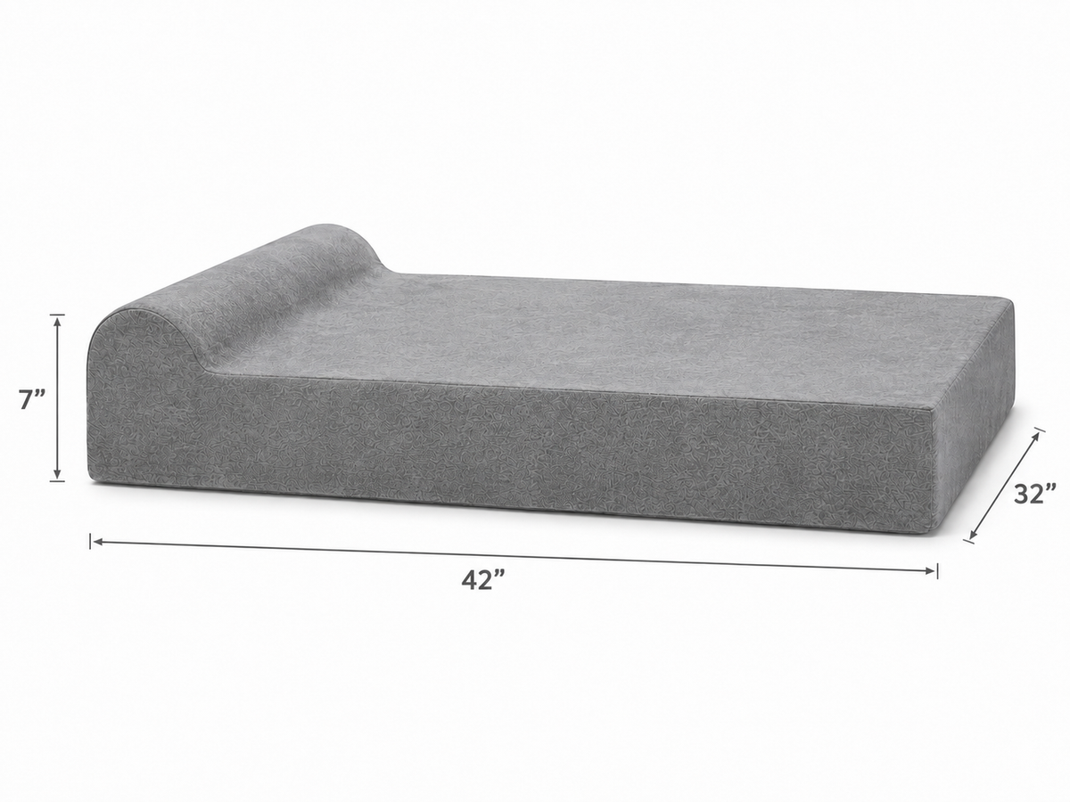 Headrest Orthopedic Support Bed – Grey