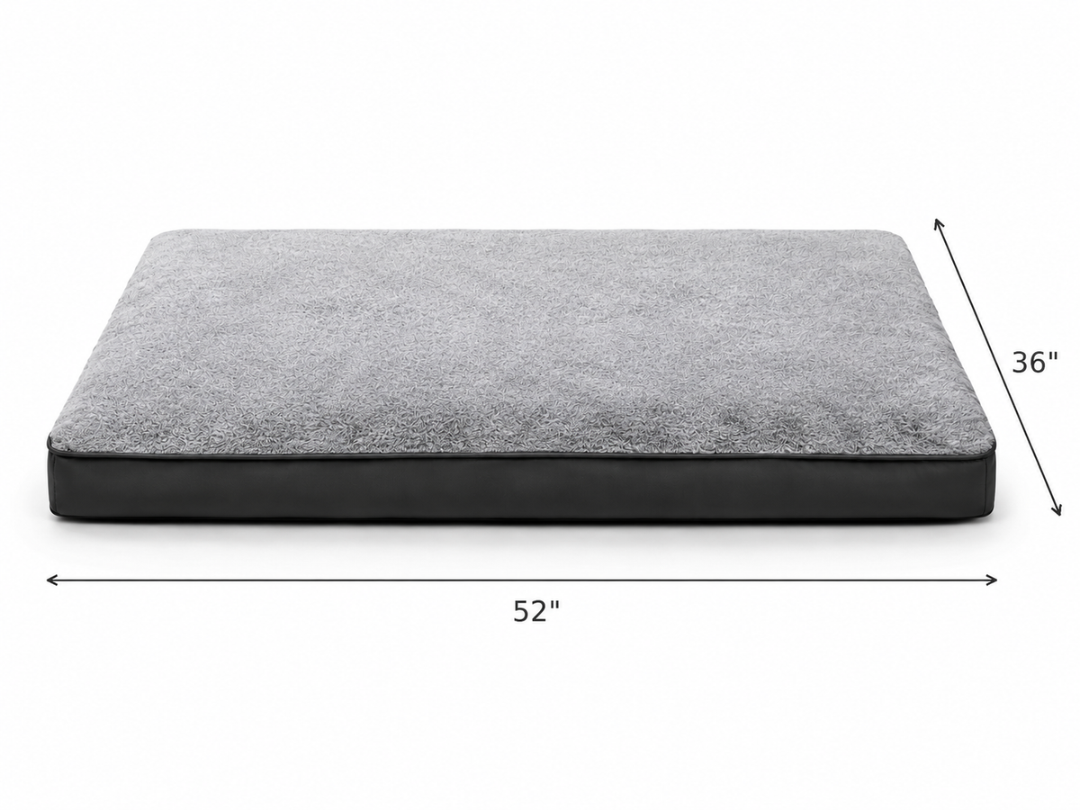 Gray Plush Orthopedic Dog Crate Bed