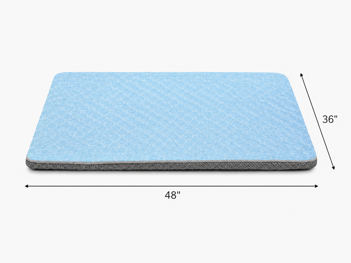 Blue Cushioned Orthopedic Dog Crate Bed