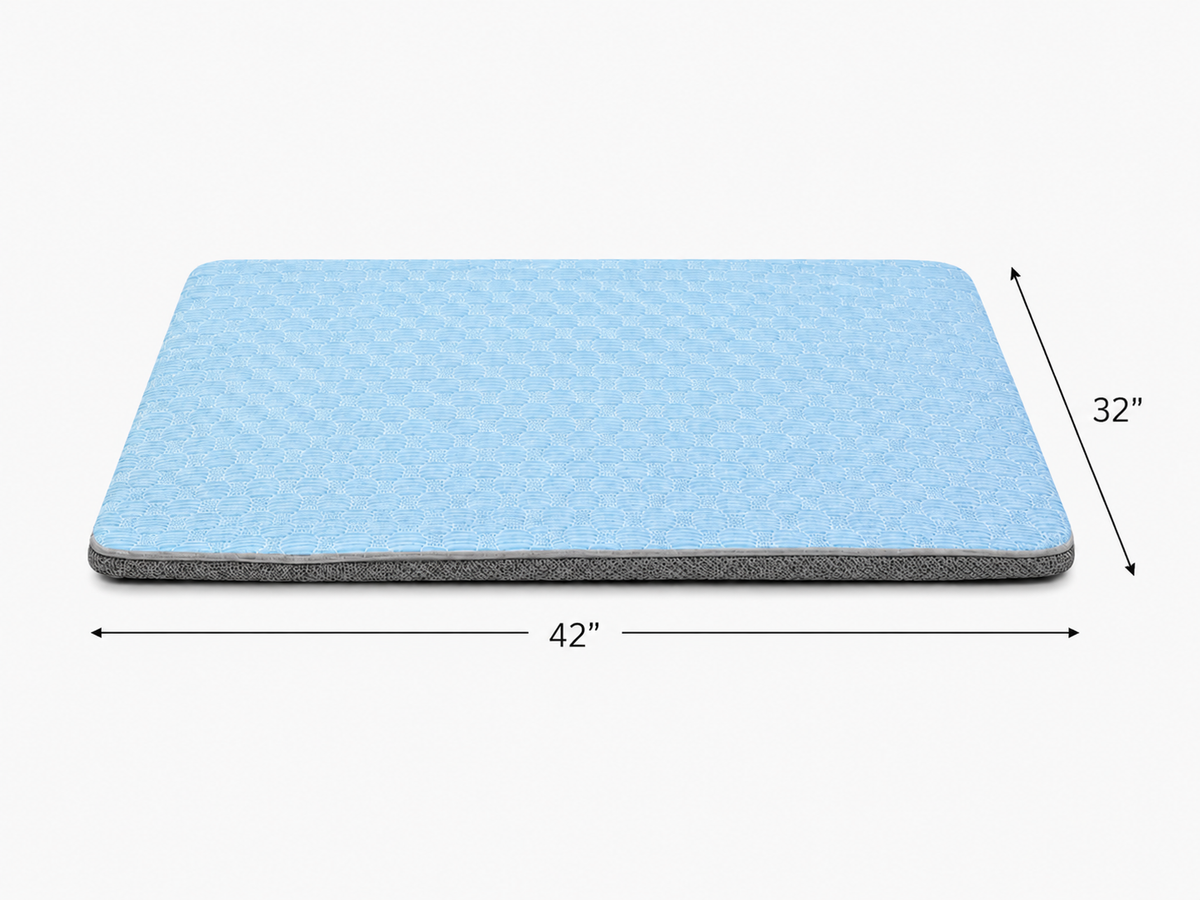 Blue Cushioned Orthopedic Dog Crate Bed