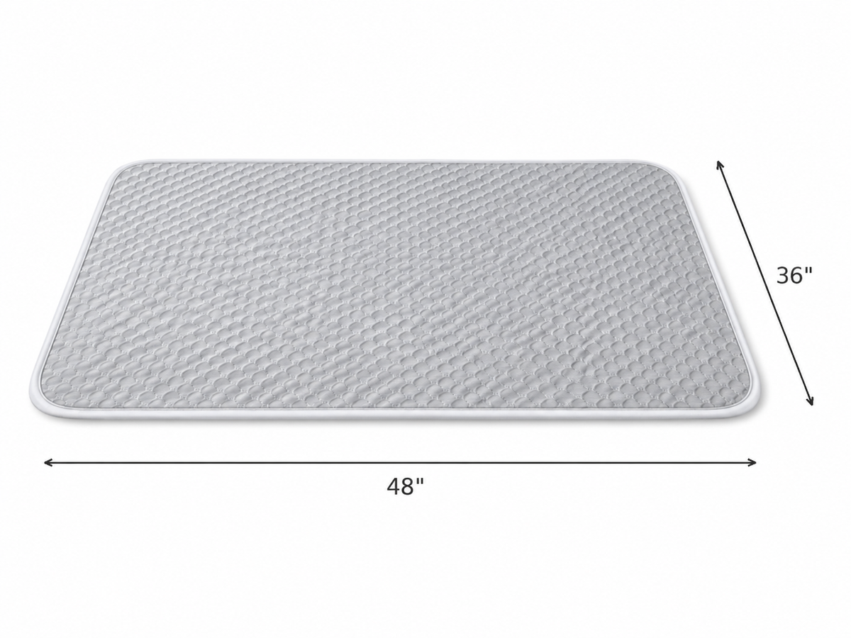 Gray Quilted Orthopedic Dog Crate Pad