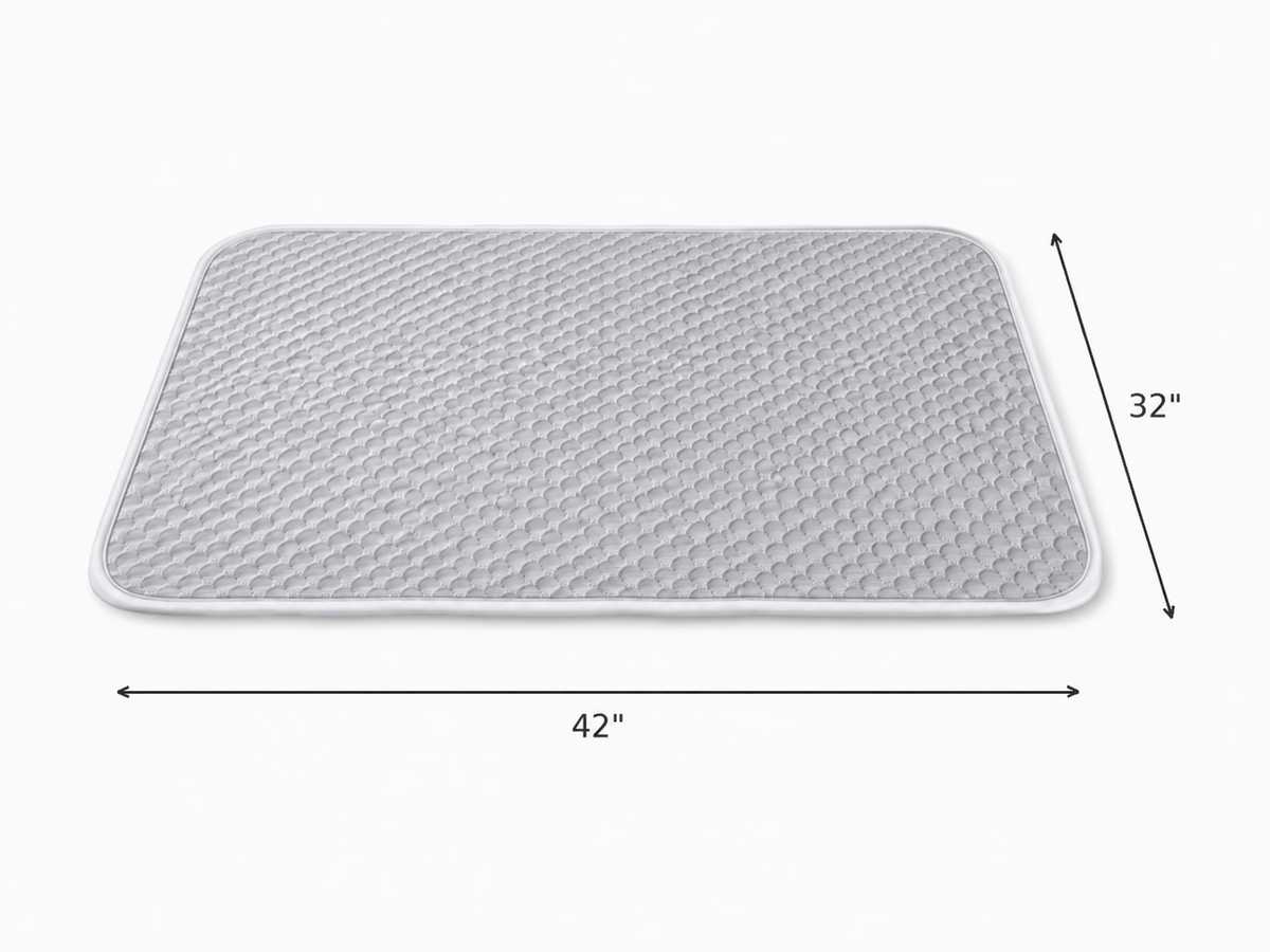 Gray Quilted Orthopedic Dog Crate Pad