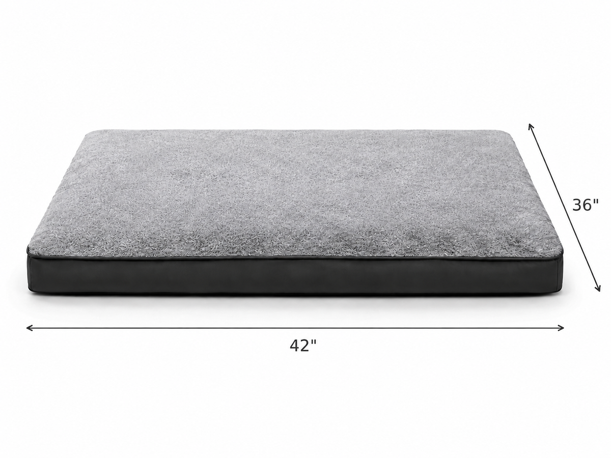 Gray Plush Orthopedic Dog Crate Bed