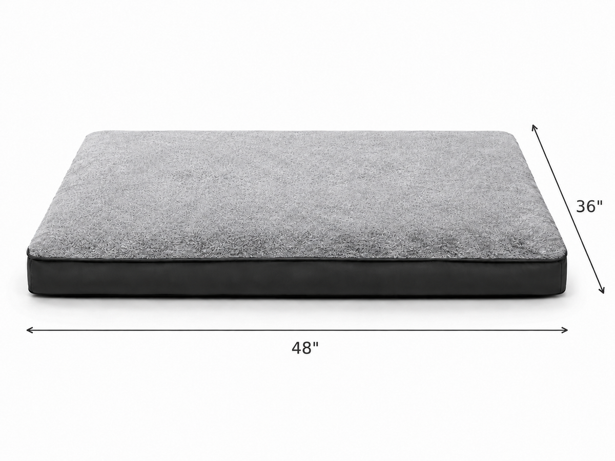 Gray Plush Orthopedic Dog Crate Bed