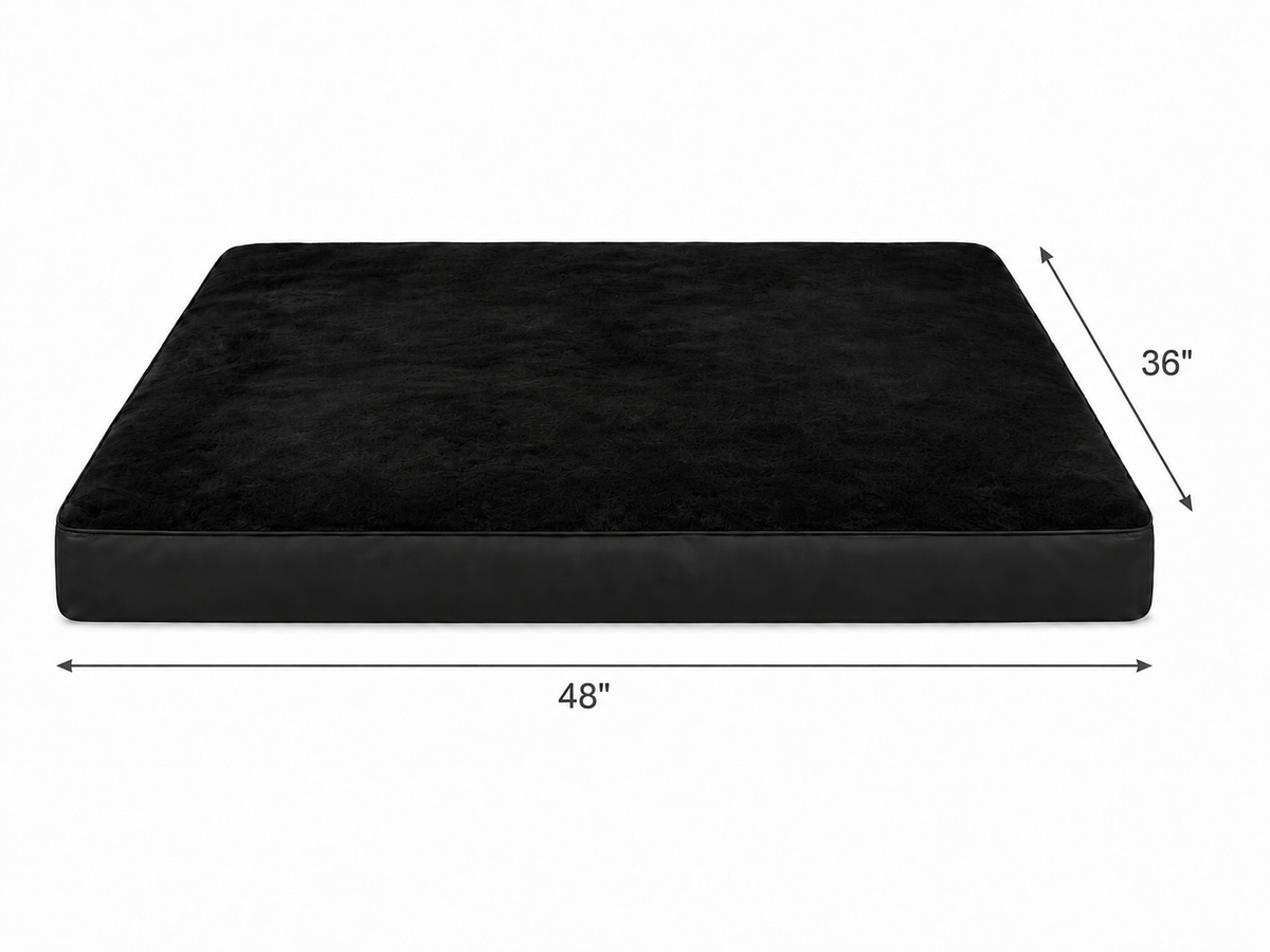 Black Plush Orthopedic Dog Crate Bed