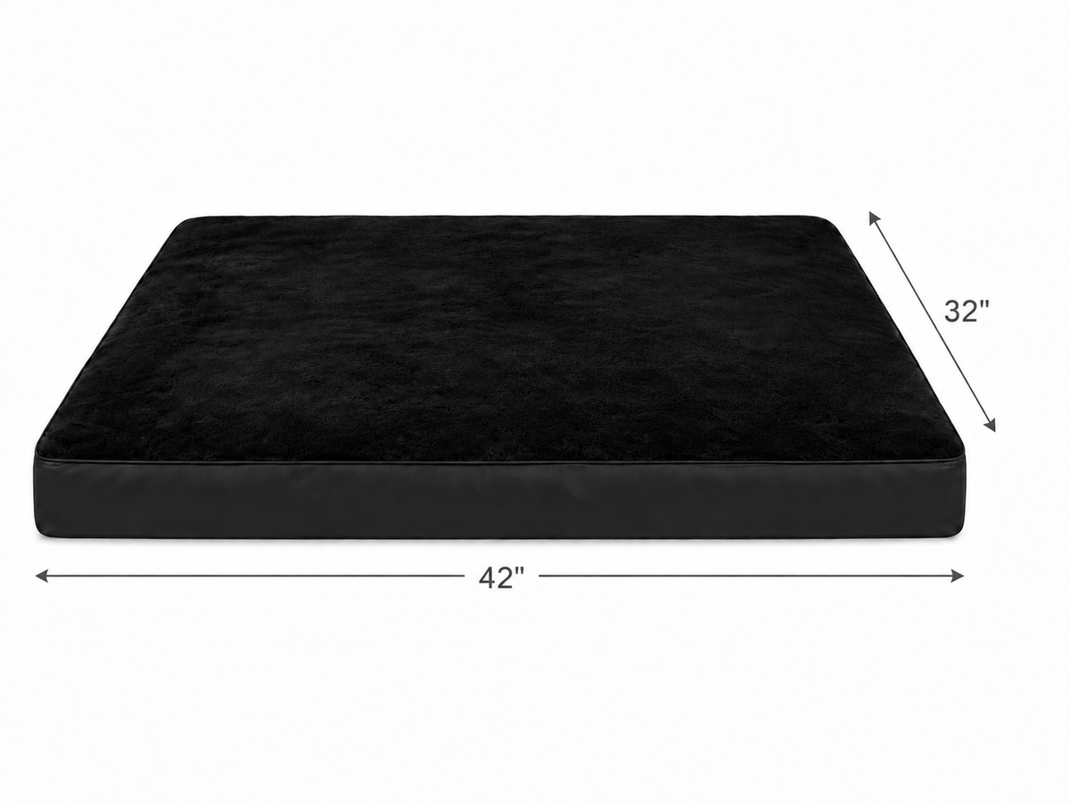 Black Plush Orthopedic Dog Crate Bed
