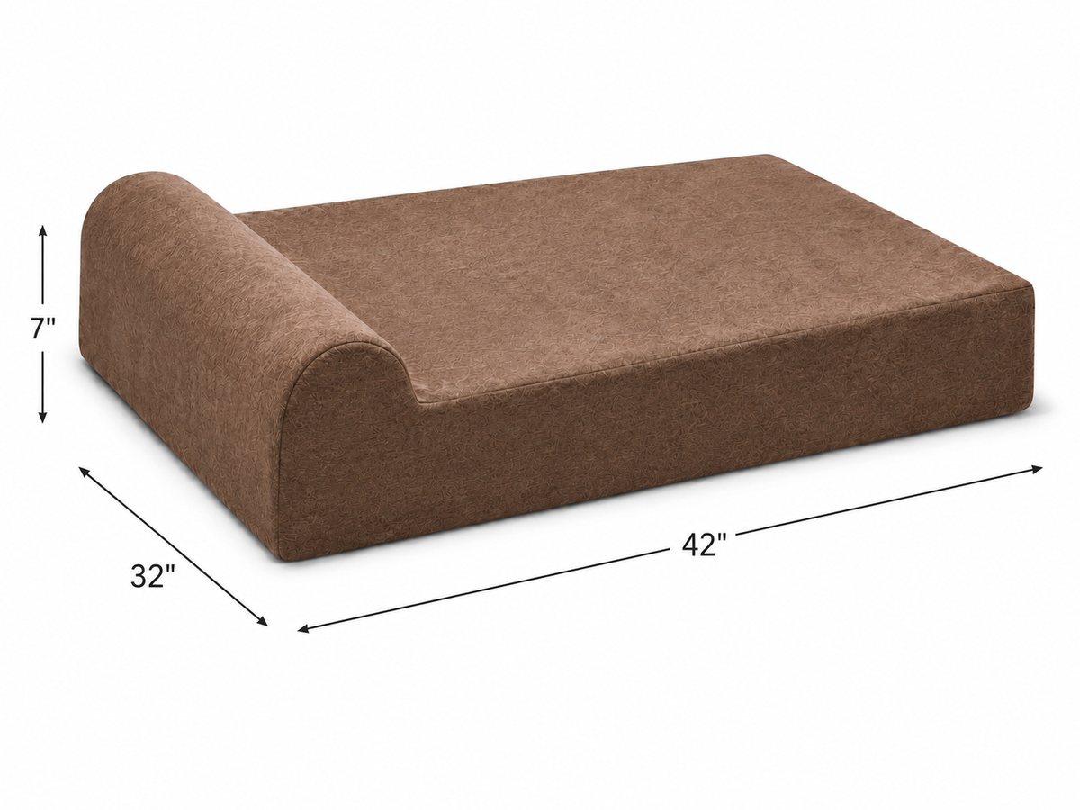 Headrest Orthopedic Support Bed - Brown