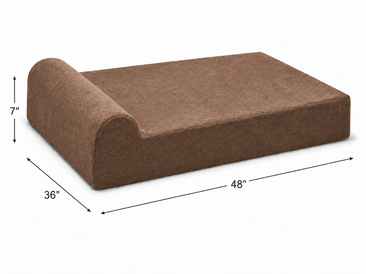 Headrest Orthopedic Support Bed - Brown