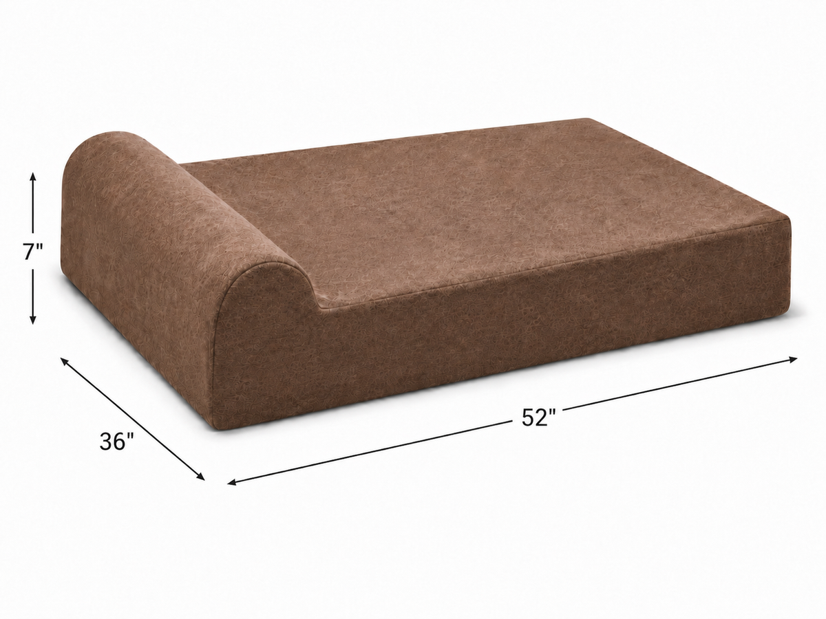 Headrest Orthopedic Support Bed - Brown