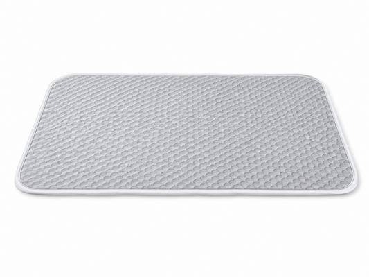 Gray DogAlign orthopedic dog crate pad on white background