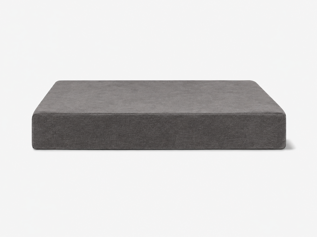 Front view of grey Sleek orthopedic bed in Size L